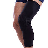 Наколінник-чулок баскетбольний компресійний із захисними накладками на коліно Zelart 3065 розмір S колір синій S, Чорний