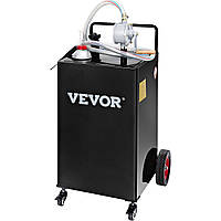 VEVOR Fuel Caddy бак для хранения топлива 30 галлонов 4 колеса с ручным насосом, черный