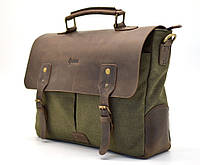 Мужская сумка-портфель кожа+парусина RH-3960-4lx от украинского бренда TARWA Отличное качество