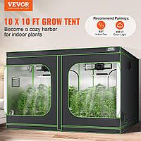 VEVOR Growbox 305 x 305 x 203 см Теплица из 19 мм стального каркаса и 600D Oxford ткани Growtent