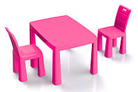 Набор мебели, стол и 2 стула, розовый цвет от DOLONI (04680/3)
