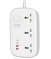 Удлинитель сетевой Ldnio SC3416 3 Sockets USB Type-C 65W White