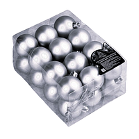 Елочные новогодние шарики Stenson 8102-3 d3см наб/24шт silver