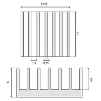 RAD07 Теплоотвод 15x14,5x6 мм - 5 шт.