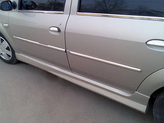 Бокові пороги (під фарбування) для Dacia Logan I 2005-2008 рр