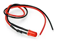 5 мм 12В светодиод с резистором и кабелем - красный - 5шт