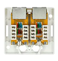 Lanberg 2x экранированная настенная розетка RJ45 - белый