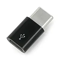 Перехідник USB Micro-B на USB-C - оригінальний для Raspberry Pi 4 - чорний
