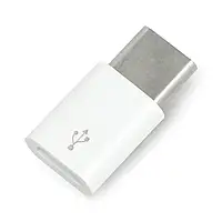 Перехідник USB Micro-B на USB-C - оригінальний для Raspberry Pi 4 - білий