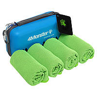 Комплект полотенец спортивных охлождающих COOLING TOWEL 4Monster B-ECT цвет зеленый