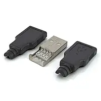 Штекер USB типа A - для пластикового кабеля
