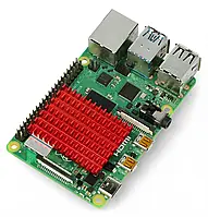 Радиатор 40x30x5 мм для Raspberry Pi 4 с термолентой - красный