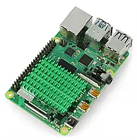 Радиатор 40x30x5 мм для Raspberry Pi 4 с термолентой - зеленый