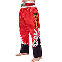 Штаны для кикбоксинга TOP KING TKKTS-007 размер L цвет черный S, Красный