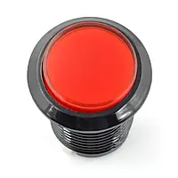 Кнопка Arcade Push Button 3,3 см чорний корпус - червоний з підсвічуванням
