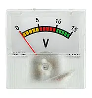 Аналоговый вольтметр - Panel 91C16 mini - 15 В постоянного тока