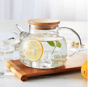 Заварювальний скляний чайник із металевим ситом 600 мл