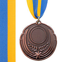 Заготовка медали с лентой Zelart RESULT C-4331 цвет бронзовый