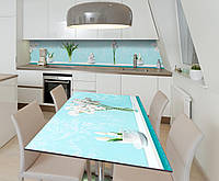 Наклейка 3Д виниловая на стол Zatarga «Зефирные тюльпаны» 650х1200 мм для домов, квартир, сто ZR, код: 6509621