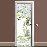 Наклейка на дверь Zatarga Орхидея над водой 650х2000 мм Белый (z180203 dv) KN, код: 1804277