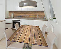 Наклейка 3Д виниловая на стол Zatarga «Лесной сруб» 650х1200 мм для домов, квартир, столов, к ZR, код: 6440920