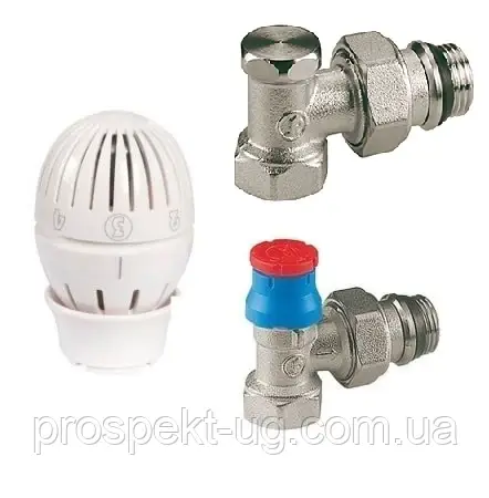 Комплект термостат для радіатора (кутовий) c-c Ду15 (1/2") R470FX033 GIACOMINI (R16X033+ R401X133+R470X001)