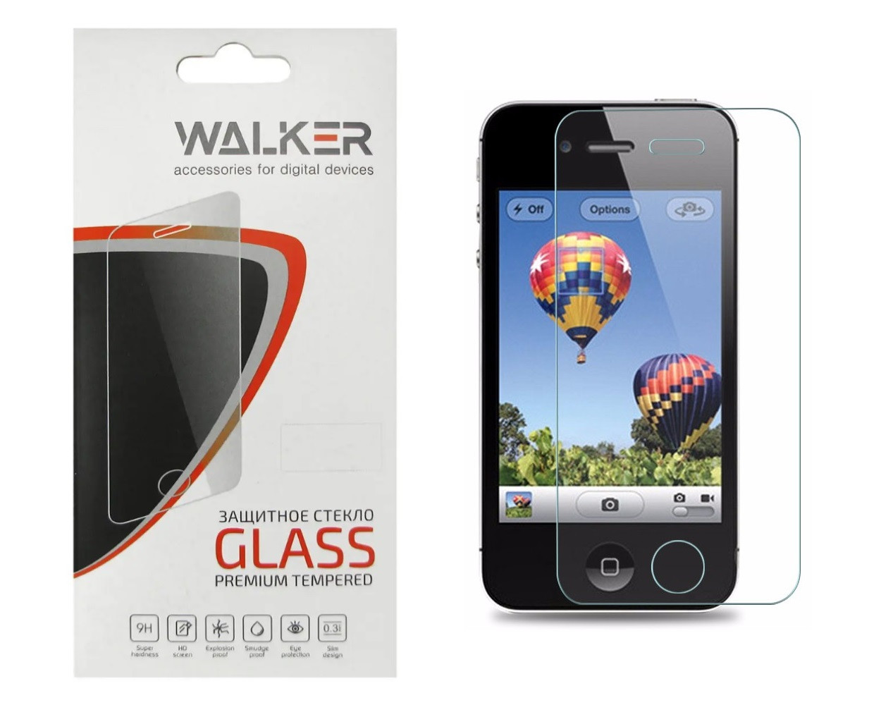 Захисне скло Walker для Apple iPhone 4s (A1431, A1387) без рамки, прозоре