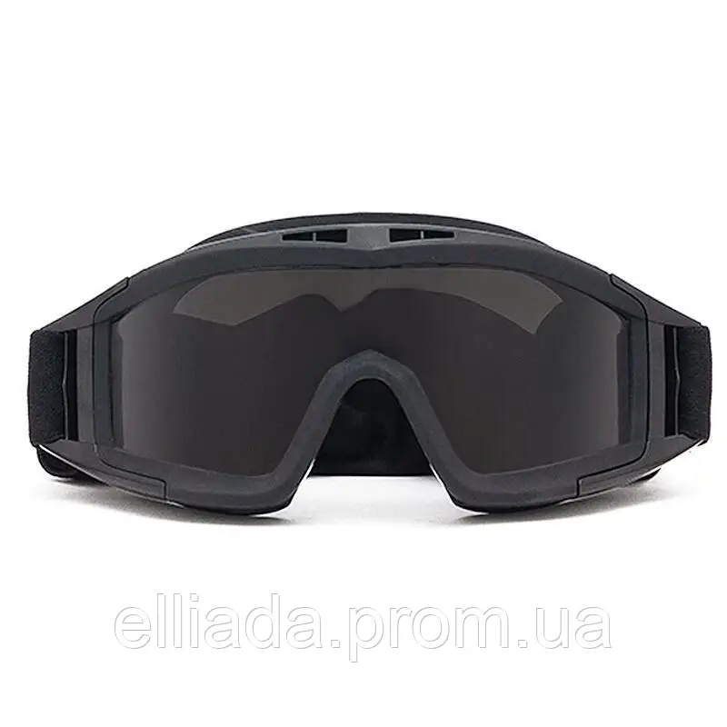 Тактические защитные очки маска Daisy Черная со сменными линзами панорамные незапотевающие HH, код: 8447241 - фото 1 - id-p2133476517