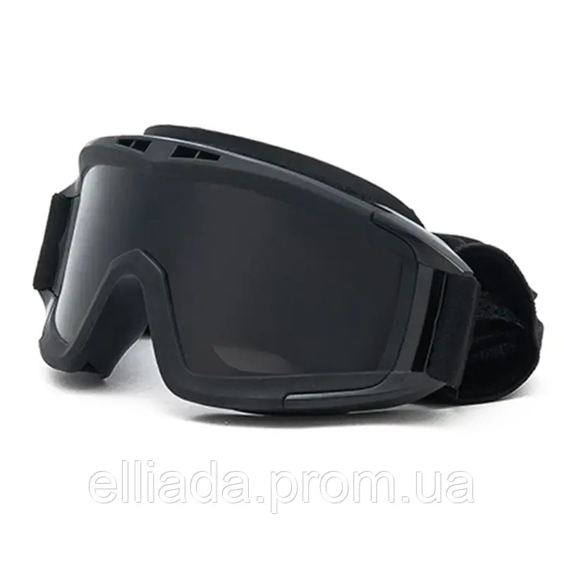 Тактические защитные очки маска Daisy Черная со сменными линзами панорамные незапотевающие HH, код: 8447241 - фото 3 - id-p2133476517