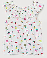Блузка с рюшами для девочки H&M 0850305-002 110-116 см (4-6 years) Белый