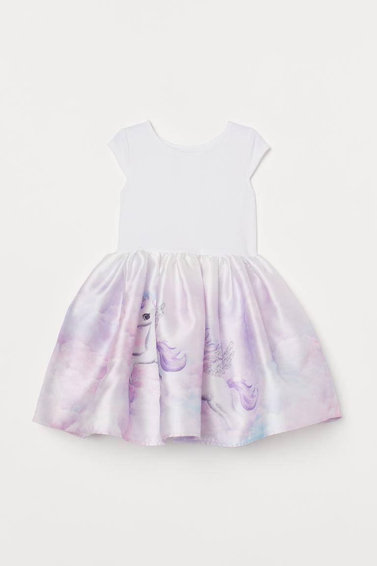 Плаття із атласною спідницею для дівчинки H&M My Little Pony 0761821-003 110-116 см (4-6 years) білий