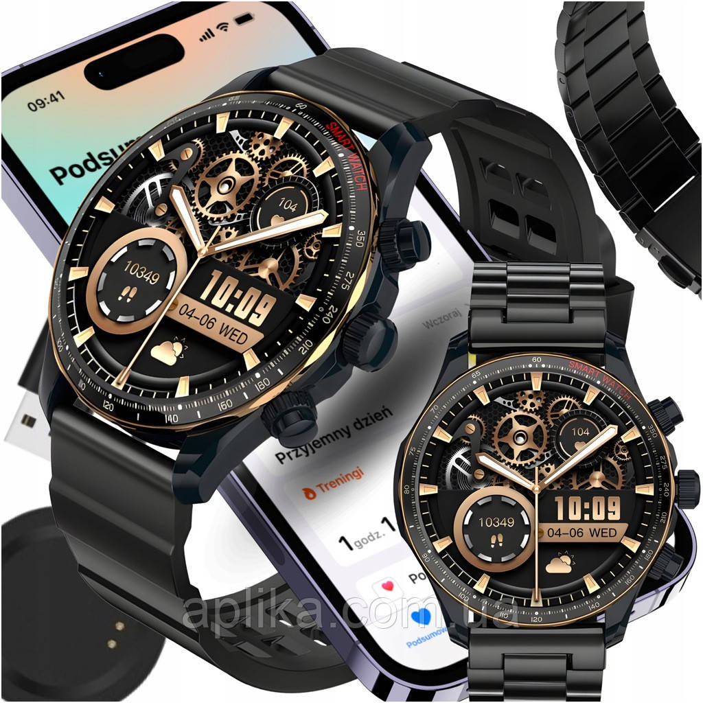Смарт-годинник Aries Watches KM68 Sport, водонепроникний, елегантний, 2 ремінці