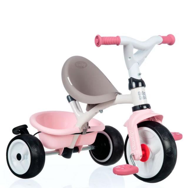 Дитячий велосипед металевий із козирком, багажником і сумкою Smoby OL82817 Рожевий
