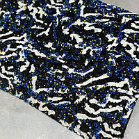 Екошкіра Гліттер+крупинка, розмір 20*30 см, колір-чорний+темно-синій+білий+жовтий, Різнокольоровий