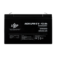 Акція. Акумулятор AGM LPM 6V - 12 Ah для ДБЖ, Безперебійника LogicPower