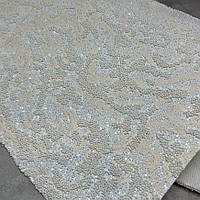 Екошкіра Гліттер+крупинка, розмір 20*30 см, колір-білий+крем, Кремовий