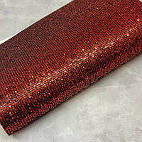 Екошкіра-сітка (кожзам), розмір 20*29 см, колір червоний, Червоний