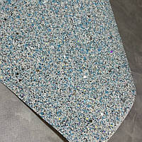 Екошкіра (глітер), розмір 19*30 см, колір-білий-блакитний-срібло, арт 07949, 1 лист, Різнокольоровий