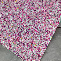 Екошкіра (глітер), розмір 20*30 см, колір-білий-срібло-фіалковий, арт 07948, 1 лист, Різнокольоровий