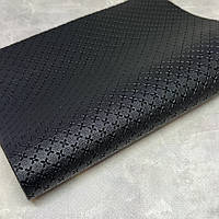 Экокожа (кожзам) для рукоделия -Плюсики, размер 20*30 см, цвет черный, Чорний