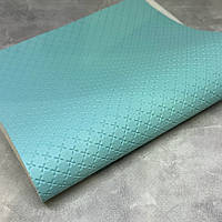 Екошкіра (кожзам) для рукоділля- Плюсики, розмір 19*30 см, колір-тіффані