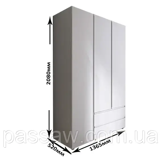 Шкаф "Лайт ШЛ-3" Нимфея альба (белый) - фото 2 - id-p2133508014