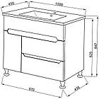 Тумба підлогова ЮВВІС Марко 100 см з умивальником Веста 100 см, фото 4