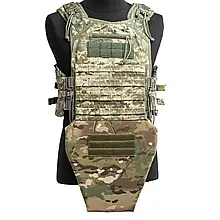 Комплект балістичного захисту паху - 1 клас захисту. Протиуламковий фартух НВМПЕ UHMWPE мультикам 1.0