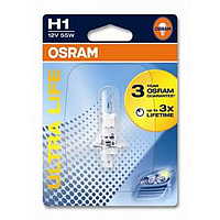 64150ULT-BLI Osram Лампа H1 55W 12VP14,5S10XBLI1DK ULTRALIFE (64150ULT-01B)