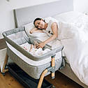 Ліжечко для дитини приставне FreeON Bliss, grey, фото 3