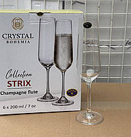 Bohemia Strix набір келихів для шампанського 6х200мл