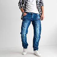 Стильні чоловічі джинси котонові з кишенями "карго", синього кольору, Туреччина, 28-34, фото 4