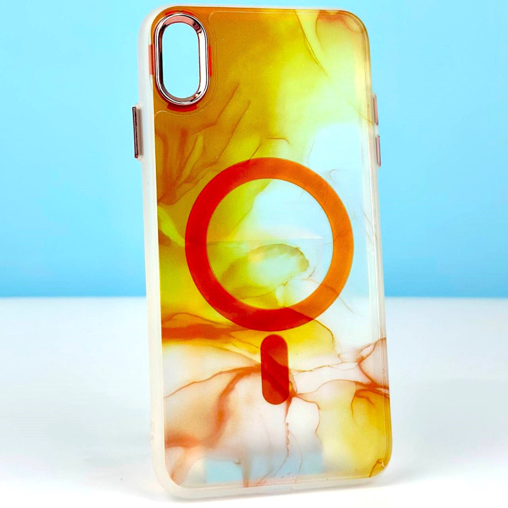 Чохол Wave Stylish Creative з MagSafe для iPhone Xs Max Прозоро-оранжевий