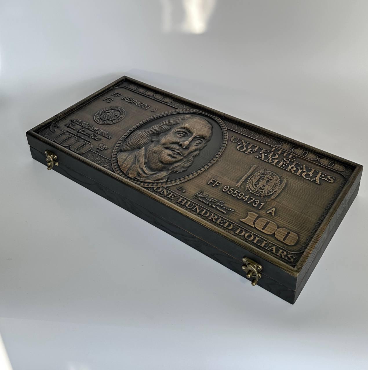 Нарди дерев'яні подарункові Долар 68х32см нарди довгі, фото 1